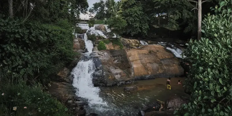 View of Aruvikkuzhi Waterfall