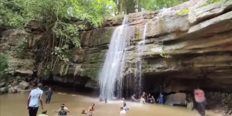 View of Bheemuni Paadam waterfall