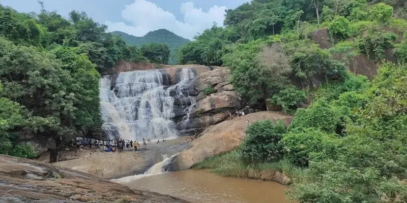 View of Dharapalli waterfalls