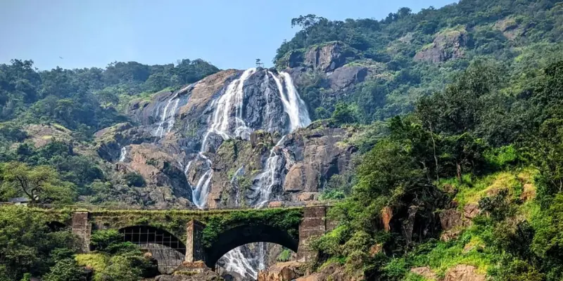 View of Dudhsagar waterfalls Goa