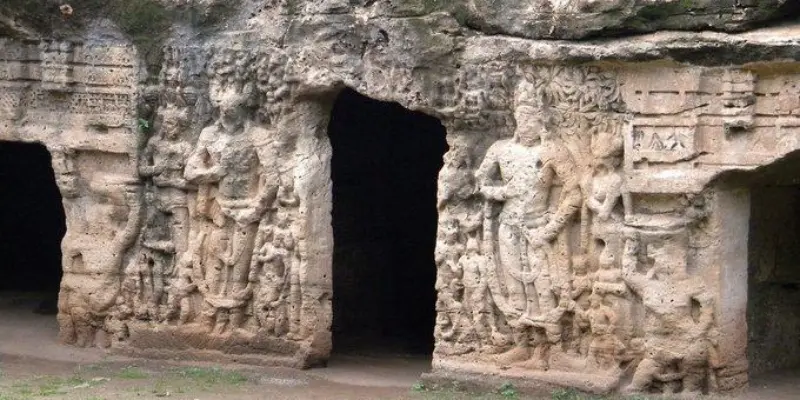 View of Khambhalida Buddhist Caves
