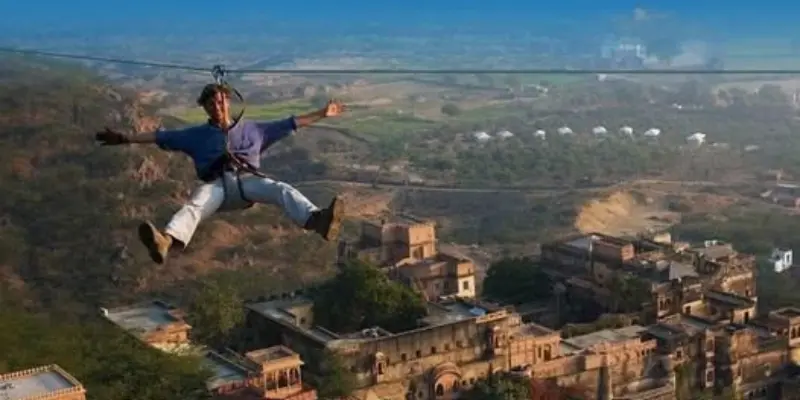 View of Neemrana zipline adventure