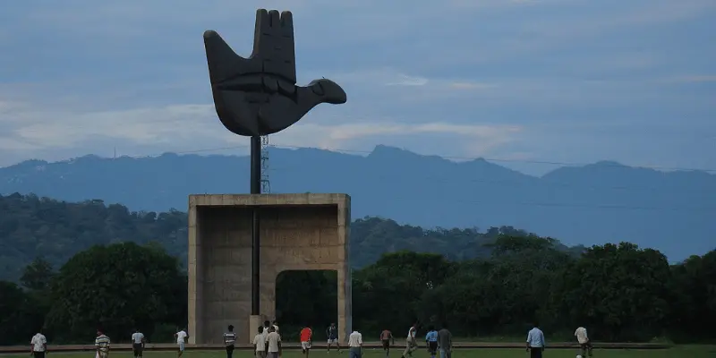 View of Open hand monument