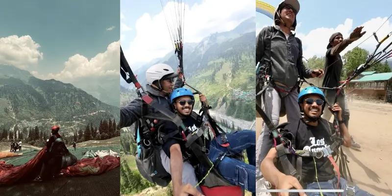 Route Map For Solang Valley Paragliding A man Flying and landing in Solang Valley Paragliding