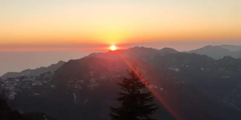 Mussoorie sun set at Lal Tibba